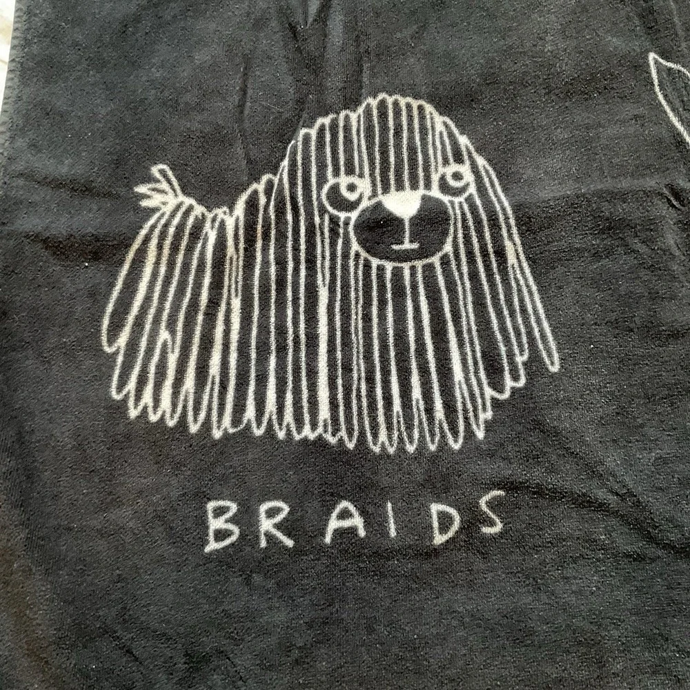 Pottery Barn Teen Beach Towel Dog Humor Hairstyle Bangs Whimsical Designs Blue